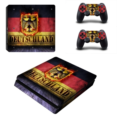 Deutschland decal skin for PS4 Slim Console and two controllers