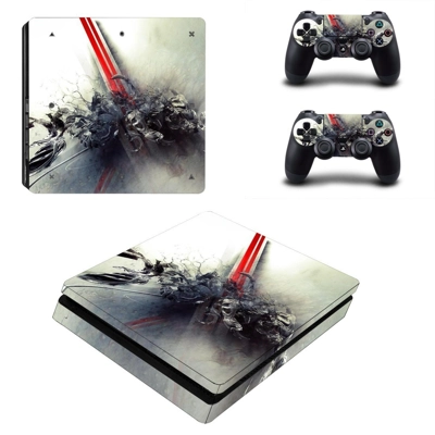 Pouring colors decal skin for PS4 Slim Console and two con.. Pouring colors decal skin for PS4 Slim Console and two con..