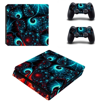 Floral spiral clipart decal skin for PS4 Slim Console and ..