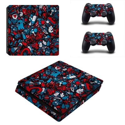 Broken toys decal skin for PS4 Slim Console and two controllers