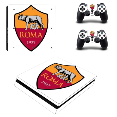 AS Roma decal skin for PS4 Slim Console and two controllers