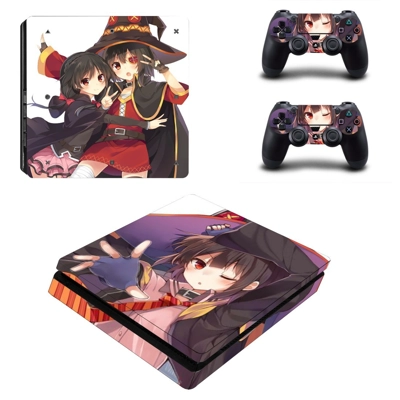 Anime decal skin for PS4 Slim Console and two controllers