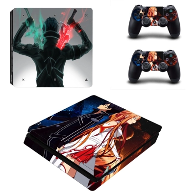 Sword art online decal skin for PS4 Slim Console and two c.. Sword art online decal skin for PS4 Slim Console and two c..