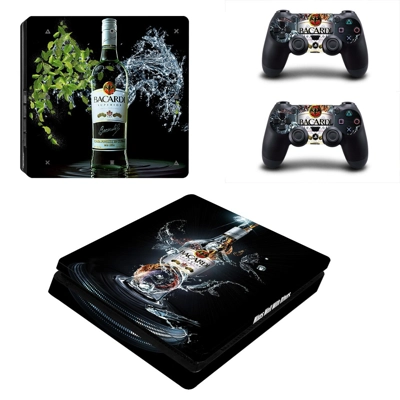 Bacardi decal skin for PS4 Slim Console and two controllers