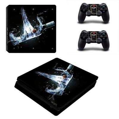 Bacardi decal skin for PS4 Slim Console and two controllers