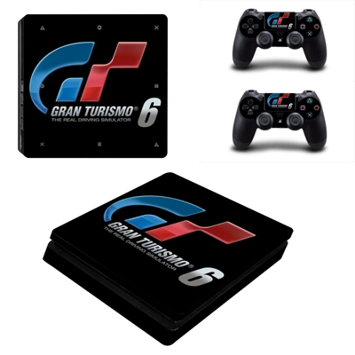 Gran Turismo 6 decal skin for PS4 Slim Console and two con..