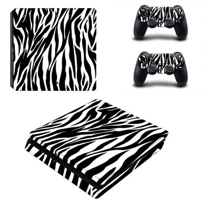 White tiger skin decal skin for PS4 Slim Console and two controllers