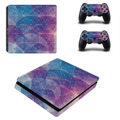 Pink vector art decal skin for PS4 Slim Console and two controllers
