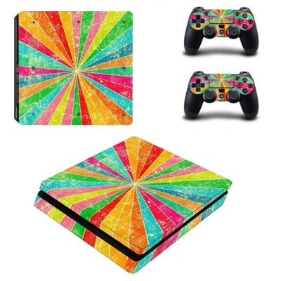 Rainbow umbrella pattern decal skin for PS4 Slim Console a.. Rainbow umbrella pattern decal skin for PS4 Slim Console a..
