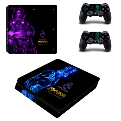 Mass Effect decal skin for PS4 Slim Console and two contro.. Mass Effect decal skin for PS4 Slim Console and two contro..