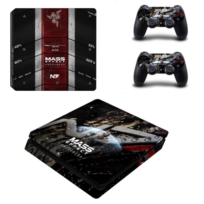 Mass Effect decal skin for PS4 Slim Console and two contro.. Mass Effect decal skin for PS4 Slim Console and two contro..