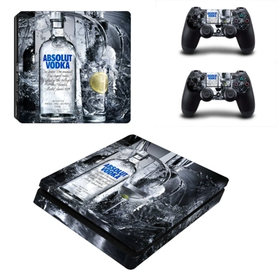 Absolut Vodka decal skin for PS4 Slim Console and two controllers