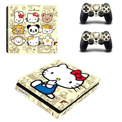 Hello Kitty decal skin for PS4 Slim Console and two controllers