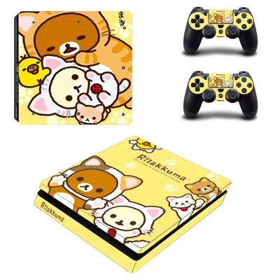 Rilakkuma decal skin for PS4 Slim Console and two controllers