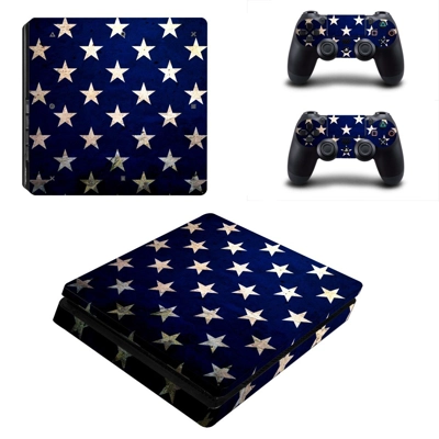 White stars decal skin for PS4 Slim Console and two contro.. White stars decal skin for PS4 Slim Console and two contro..