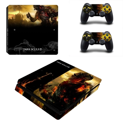 Dark Souls 3 decal skin for PS4 Slim Console and two contr..