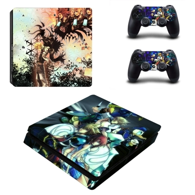 Kingdom hearts decal skin for PS4 Slim Console and two controllers