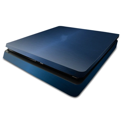 Classic blue decal skin for PS4 Slim Console and two contr..