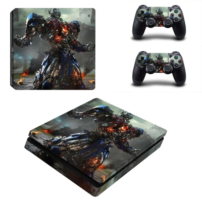 Transformer decal skin for PS4 Slim Console and two controllers
