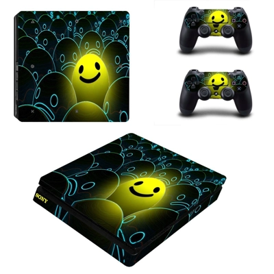 Emoji decal skin for PS4 Slim Console and two controllers