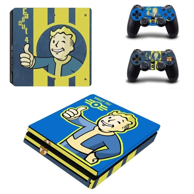 Vault tec decal skin for PS4 Slim Console and two controllers