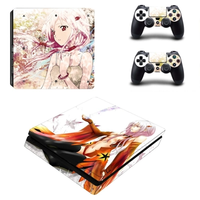 Cartoon anime decal skin for PS4 Slim Console and two cont..