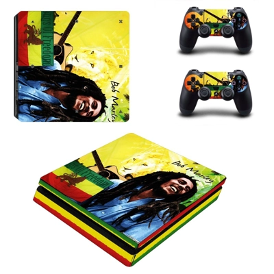Bob marley decal skin for PS4 Slim Console and two control..