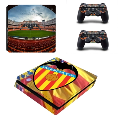 Valencia CF decal skin for PS4 Slim Console and two controllers
