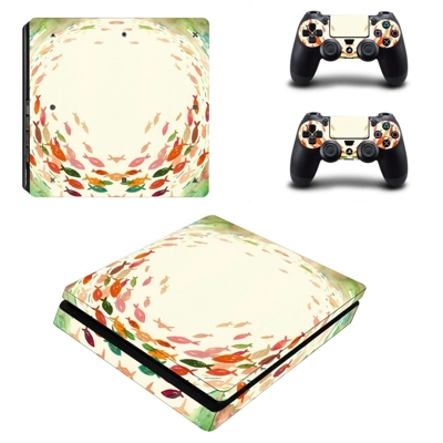 Little fish clipart decal skin for PS4 Slim Console and two controllers