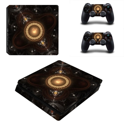 Tech wallpaper decal skin for PS4 Slim Console and two controllers