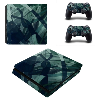 Blurry Board decal skin for PS4 Slim Console and two contr..