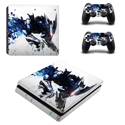 Tech wolf decal skin for PS4 Slim Console and two controllers