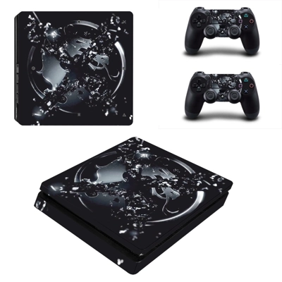 Tech wallpaper decal skin for PS4 Slim Console and two controllers
