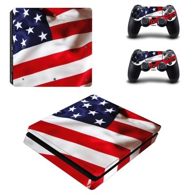 Floral Art decal skin for PS4 Slim Console and two control..