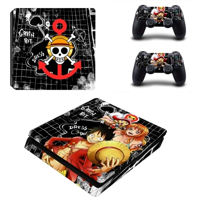 One Piece decal skin for PS4 Slim Console and two controllers