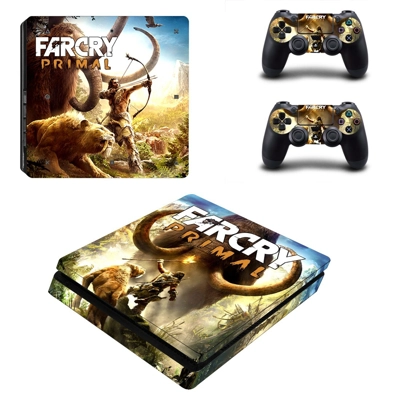 Far Cry Primal decal skin for PS4 Slim Console and two con..