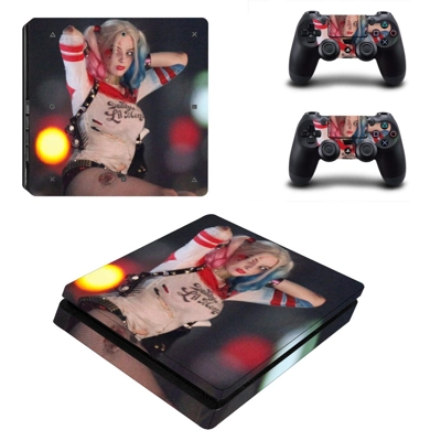 Harley Quinn decal skin for PS4 Slim Console and two contr..