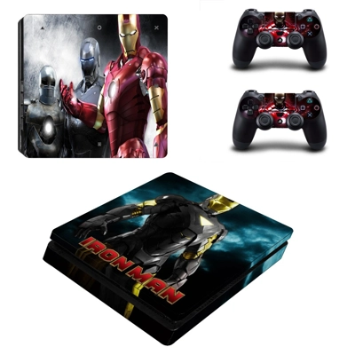 Ironman decal skin for PS4 Slim Console and two controllers