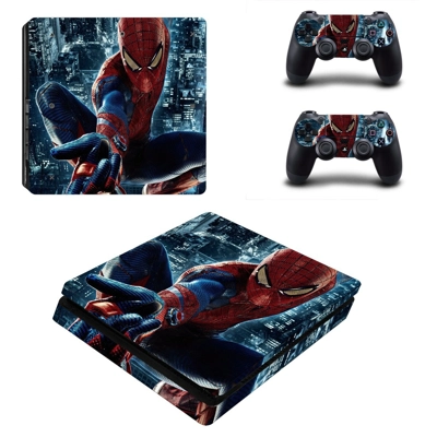 Spiderman decal skin for PS4 Slim Console and two controllers