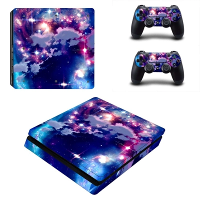 Sun n cloud decal skin for PS4 Slim Console and two controllers