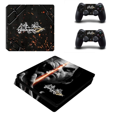 Tekken 7 decal skin for PS4 Slim Console and two controllers