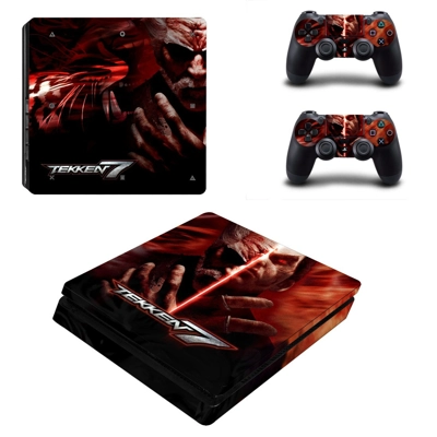 Tekken 7 decal skin for PS4 Slim Console and two controllers