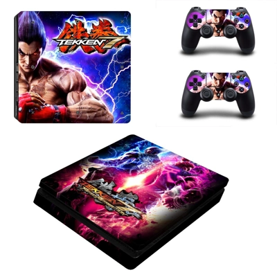 Tekken 7 decal skin for PS4 Slim Console and two controllers