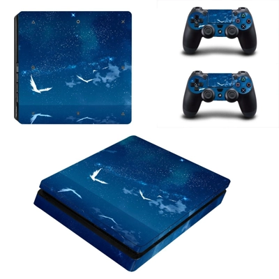 Birds fly decal skin for PS4 Slim Console and two controll..