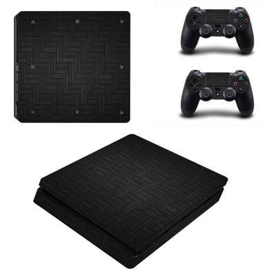 Carbon board decal skin for PS4 Slim Console and two controllers
