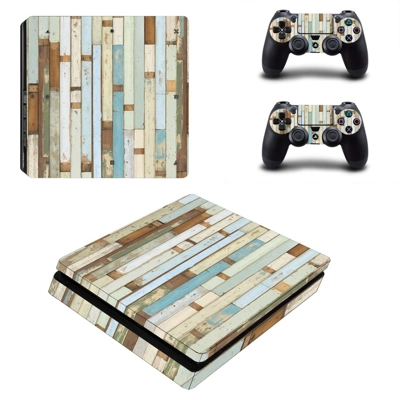 Wooden board decal skin for PS4 Slim Console and two contr.. Wooden board decal skin for PS4 Slim Console and two contr..