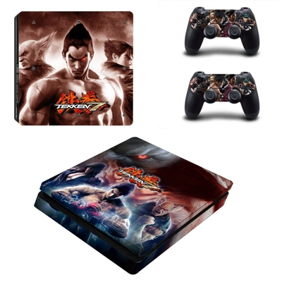 Tekken 7 decal skin for PS4 Slim Console and two controllers