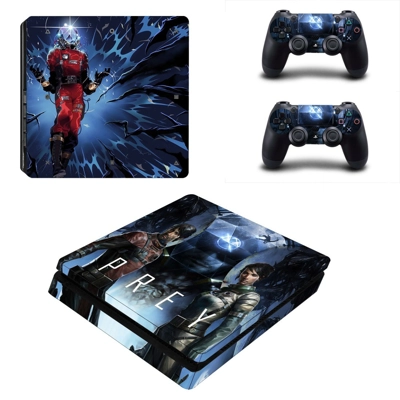 Prey decal skin for PS4 Slim Console and two controllers Prey decal skin for PS4 Slim Console and two controllers