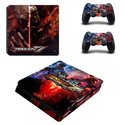 Tekken 7 decal skin for PS4 Slim Console and two controllers