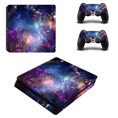 Sky scene decal skin for PS4 Slim Console and two controllers
